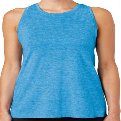 Ladies Moisture Wicking Racerback Tank Top - Extra Small Pond Blue Heather