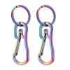 Alsmiley 2pcs Stainless Steel Carabiner Clip High Loading-Bearing Carabiner Ring Set Keychain Quick Release Hooks for Men Women (2 Pack Colorful) view 2