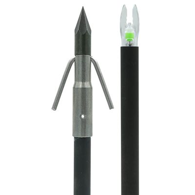 Muzzy 1320-C Lighted Carbon Composite Arrow with Carp Point (Green X Nock Included)