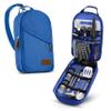 17 Pieces Camp Kitchen Cooking Utensil Set Travel Organizer Grill Accessories Portable Compact Gear for Backpacking BBQ Camping Hiking Travel Cookware Kit Water Resistant Case (Blue) view 1