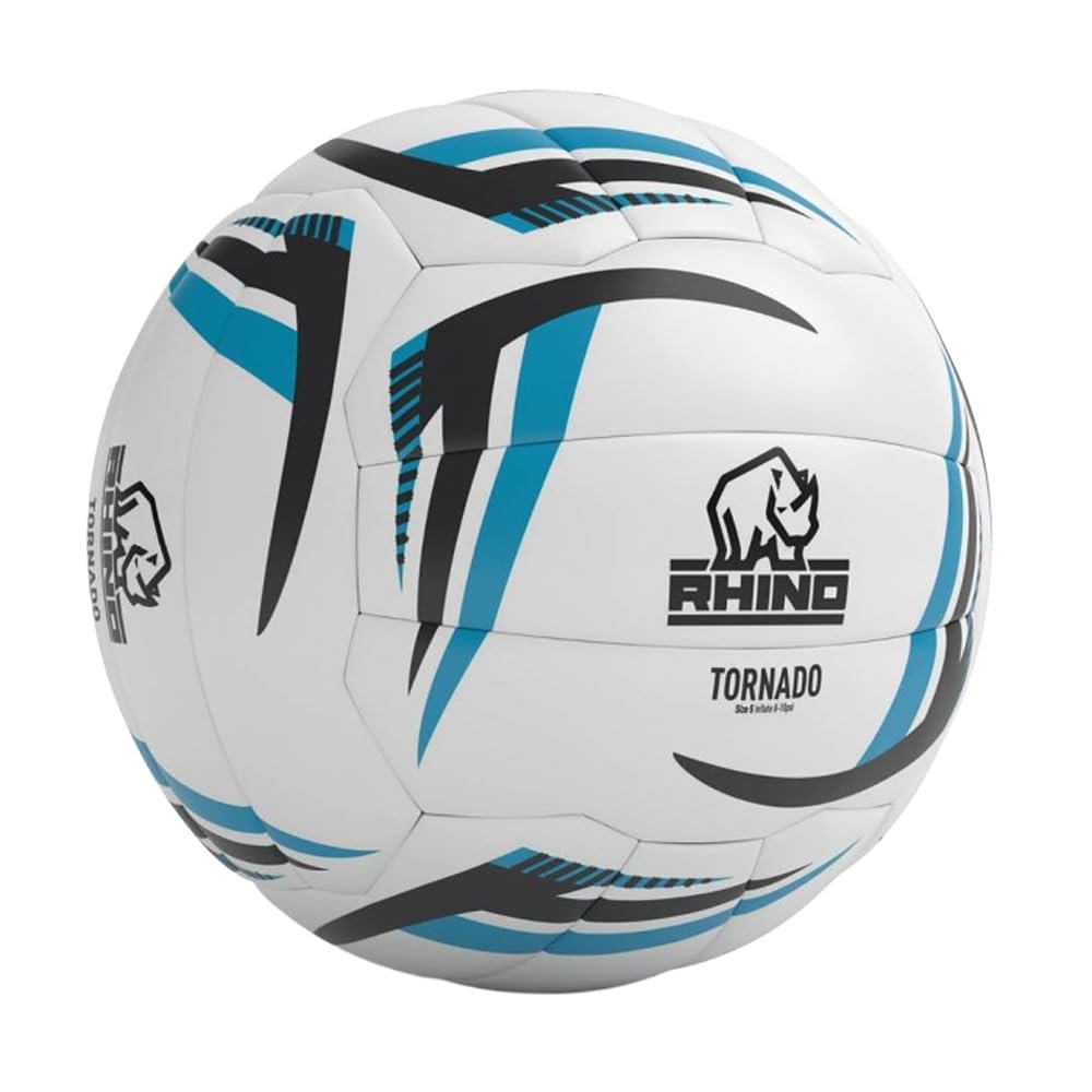 Rhino Unisex's Netball Tornado, White/Black/Blue, 5
