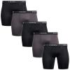 Izod Men's 5 Pack Performance Cycle Boxer Brief Underwear, Black/Smoked Pearl/Black/Smoked Pearl/Black, S view 1
