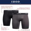 Izod Men's 5 Pack Performance Cycle Boxer Brief Underwear, Black/Smoked Pearl/Black/Smoked Pearl/Black, S view 4