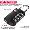 ZHEGE TSA Approved Luggage Lock for Train Travel, 4 Digit Combination Lock for School Gym Locker, Suitcase, Backpack, Cabinet, Drawer, Easy Read Dial with Alloy Body (1 Pack, Black) view 3