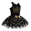 winying Baby Girls Birthday Princess Outfit Racer Back Vest with Golden Polka Dots Tutu Skirt Set Black 3-4 view 3
