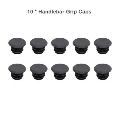 10-Pack Plastic Bicycle Handlebar End Plugs, Black Bar End Caps for Dust Protection, Easy Installation
