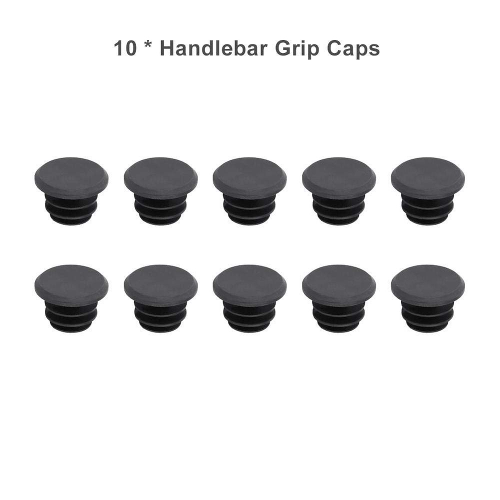 10-Pack Plastic Bicycle Handlebar End Plugs, Black Bar End Caps for Dust Protection, Easy Installation