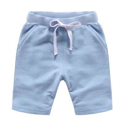Ding Dong Baby Toddler Kid Boy Summer Solid Cotton ShortsSky Blue,4T