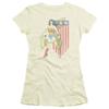 Trevco Dc USA Banner Juniors' Sheer Fitted T Shirt, 2X-Large Cream view 1