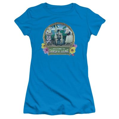 Trevco I Love Lucy Lucys Luau Juniors' Sheer Fitted T Shirt, 2X-Large Turquoise
