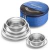 Wealers Stainless Steel Plates and Bowls Camping Set Small and Large Dinnerware for Kids, Adults, Family | Camping, Hiking, Beach, Outdoor Use | Incl. Travel Bag (12 Piece Set) view 1