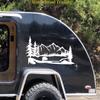 Minglewood Trading Bear Mountain Trees Scene Vinyl Sticker - Camper RV Travel Trailer Graphics - Die Cut Decal - 32w x 15.5h inches view 2