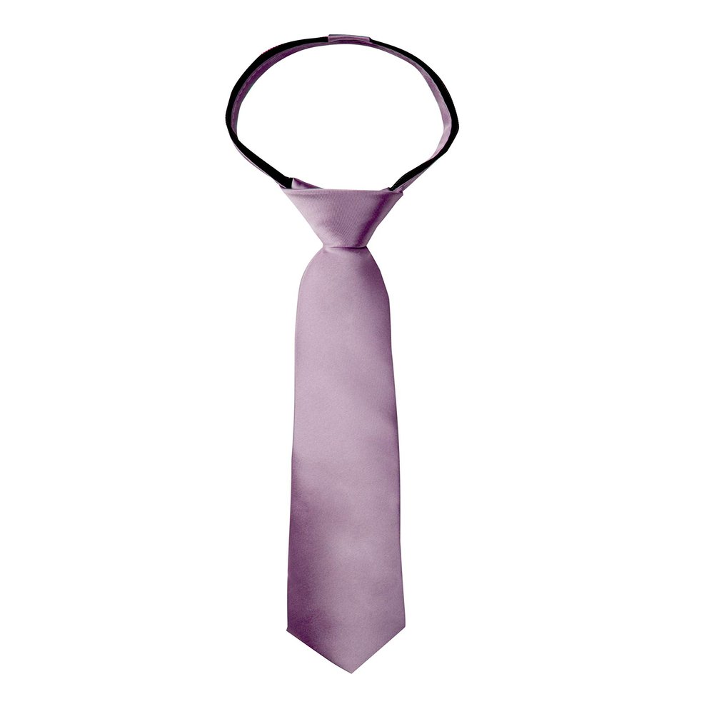 Spring Notion Boys' Solid Color Microfiber Zipper Tie Large Dusty Wisteria