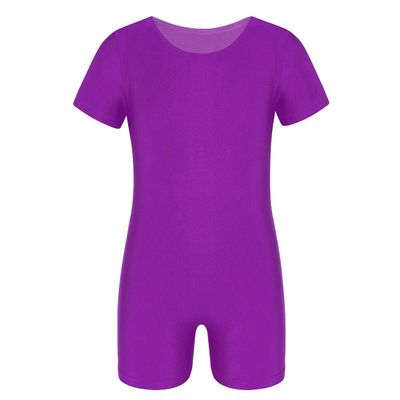 ranrann Kids Boys Girls Ballet Dance Unitard Team Basic Uniform Stretchy Gymnastic Leotard Jumpsuit Activewear Purple 4