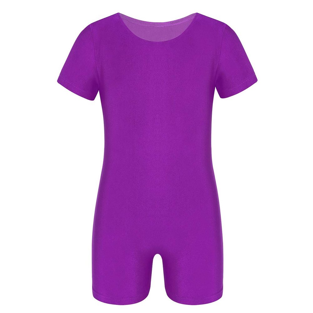 ranrann Kids Boys Girls Ballet Dance Unitard Team Basic Uniform Stretchy Gymnastic Leotard Jumpsuit Activewear Purple 4