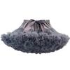 URVIP Women Tiered Tulle Pleated Tutu Skirt Princess Ballet Dance Pettiskirt One Size Dark Grey view 1