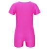 iiniim Kids Girls Boys Short Sleeve Tumbling Unitard Athletic Gymnastic Biketard Ballet Dance Leotard Sport Bodysuit Jumpsuit Purple 14 view 2