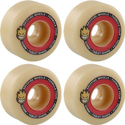 Spitfire Wheels Formula Four Tablets Natural/Red Skateboard Wheels - 52mm 101a (Set of 4)