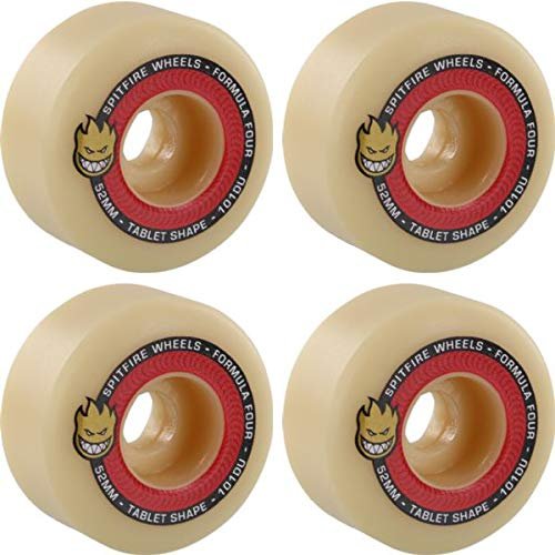 Spitfire Wheels Formula Four Tablets Natural/Red Skateboard Wheels - 52mm 101a (Set of 4)