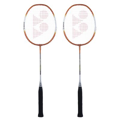 YONEX ZR 100 Light Aluminium Badminton Racquet with Full Cover, (Orange, Made in India) Set of 2