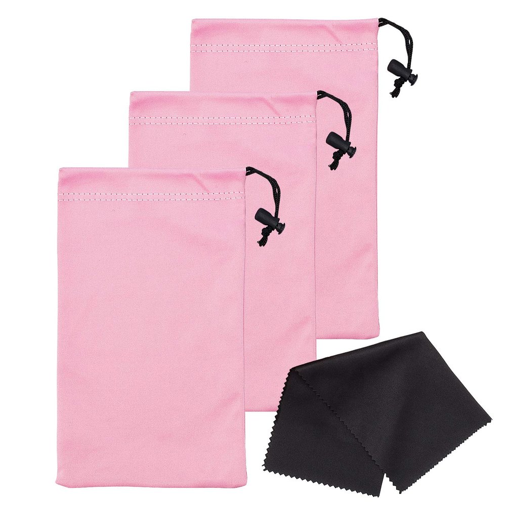 Mamlyn Set of 3 Microfiber Soft Sunglasses Pouches, With Drawstring Closure