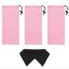 Mamlyn Set of 3 Microfiber Soft Sunglasses Pouches, With Drawstring Closure view 2