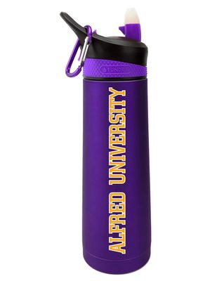 The Fanatic Group Personalized Alfred University Dual Walled Stainless Steel Sports Bottle, Design-1 - Purple