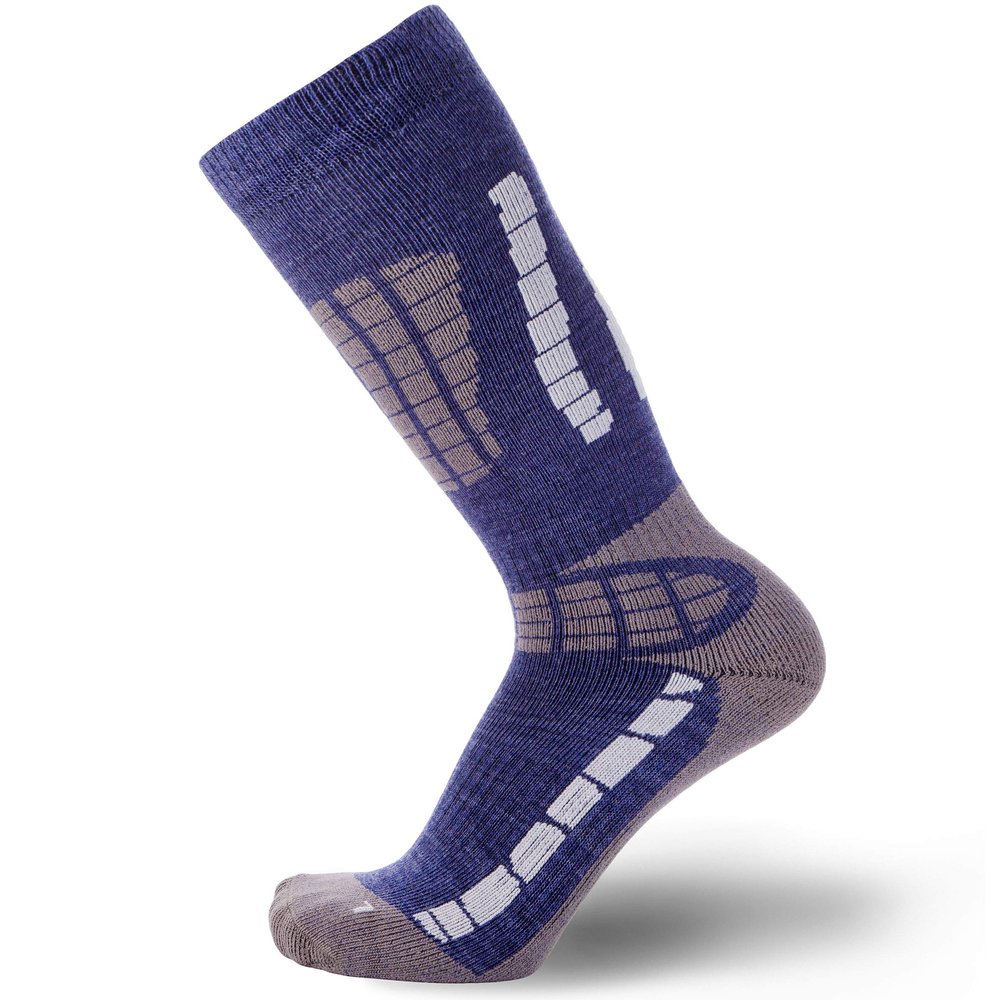 Pure Athlete Kids Ski Socks - Merino Wool OTC Winter Skiing Sock for Boys Girls (1 Pair - Blue/Silver, X-Small-Small)