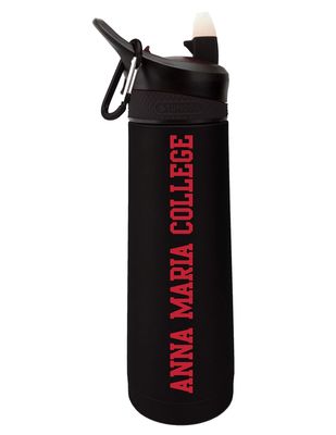 The Fanatic Group Personalized Anna Maria College Dual Walled Stainless Steel Sports Bottle, Design-1 - Black