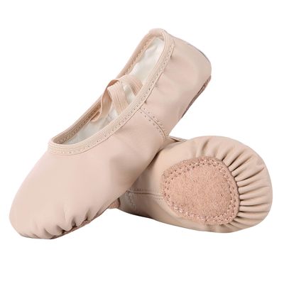 Dynadans Soft Leather Ballet Shoes/Ballet Slippers/Dance Shoes for Girls and Boys (Toddler/Little/Big Kid/Women)-Nude-11.5M Little Kid