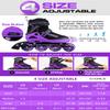 PAPAISON Adjustable Inline Skates for Kids and Adults with Full Light Up Wheels, Outdoor Roller Skates for Girls and Boys, Men and Women view 3