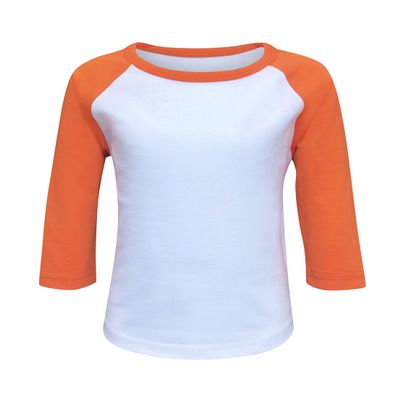 ILTEX Kids & Youth 3/4 Sleeves Athletic Baseball Raglan Infant Toddler Jersey Cotton & Polyester T-Shirt in Multi Function Sports & Outdoors, Gym and Exercise (20+ Colors)(Y-Medium, White/Orange)