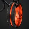 Awesome 6mm/8mm Brushed Satin Finish Black Tungsten Carbide Band Ring with Metallic Persimmon Orange Stripe & Matching Orange Anodized Aluminum Comfort Fit Inner Band. (tungsten (8mm), 14) view 2