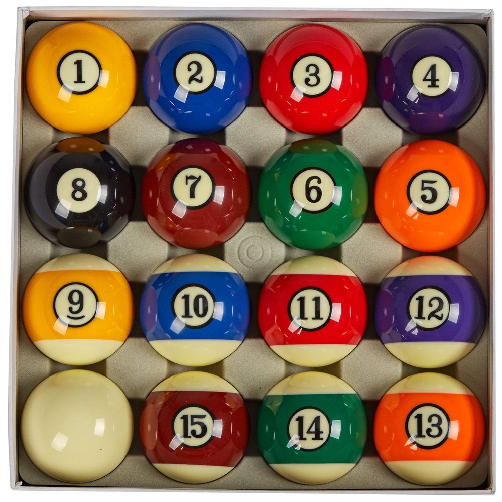 Collapsar AAA Grade Billiard Pool Table Billiard Ball Set,2-1/4" Regulation Size Full of 16 Resin Billiard Balls(Several Styles Available) (Art Number with Black Circle Style)