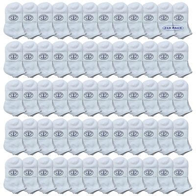 Yacht & Smith 240 Pairs Of Mens Wholesale Bulk No Show Ankle Socks, Big And Tall Cotton Sport Athletic Sock Size 13-16