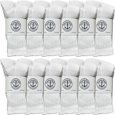 Yacht & Smith 120 Pairs Of Wholesale Kids Crew Socks, Childrens Cotton Casual Crew Socks Size 4-8