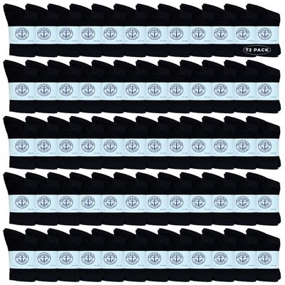 Yacht & Smith 72 Pairs Wholesale Kids Crew Socks, Childrens Cotton Casual Crew Socks Size 6-24