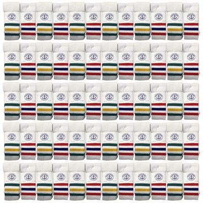 Yacht & Smith 72 Pairs Of Wholesale Kids Tube Socks, Cotton Bulk Sport Socks Size 4-6