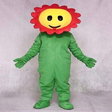 rushopn Red Giggling Sun Flower Mascot Costumes Plant
