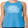 Ladies Lotus Flower Racerback Tank Top - 4XL Pond Blue Heather view 1