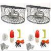 2-Pack of KUFA Sports Foldable Crab Trap with Red/White Floats, Harness, Bait Bag, Crab Caliper & Non-Lead Sinking Line Combo (CT50+CES1) x2 view 1