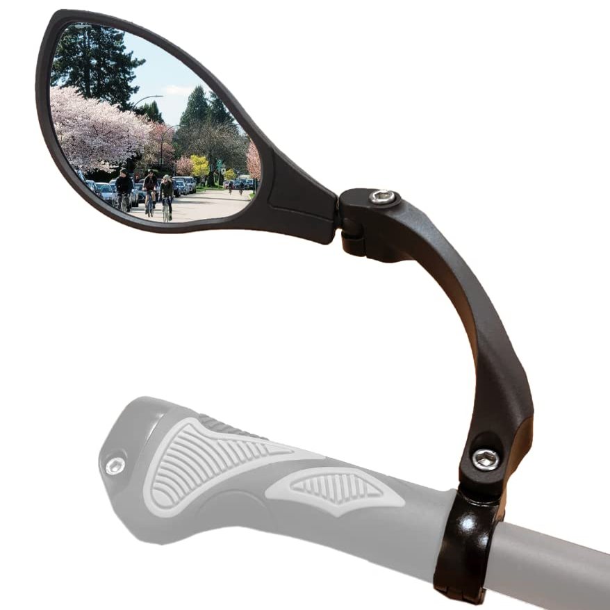 Hafny New Handlebar Bike Mirror, HD Blast-Resistant, Safe Crystal Clear Glass Mirror, Adjustable Rotatable, Rearview Mirror, Bicycle, HF-M902LS-FR01