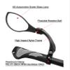 Hafny New Handlebar Bike Mirror, HD Blast-Resistant, Safe Crystal Clear Glass Mirror, Adjustable Rotatable, Rearview Mirror, Bicycle, HF-M902LS-FR01 view 3