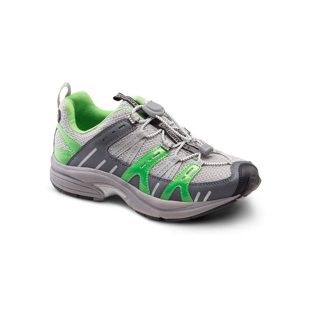 Dr. Comfort Refresh Women's Therapeutic Diabetic Extra Depth Shoe: Grey/Lime 5 Medium (A-B)
