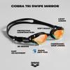 ARENA Unisex Adult Cobra Tri Swimming Goggles for Triathlon and Fitness Swipe Anti-Fog Wide Vision Mirror Lens, Yellow/Copper/Black view 3