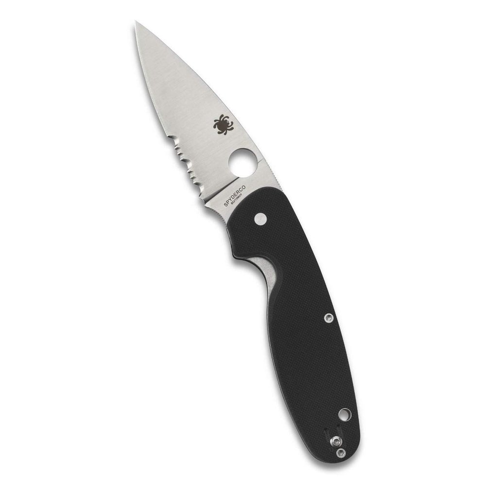 Spyderco Emphasis Value Knife with 3.58" Stainless Steel Blade and Durable Black G-10 Handle - CombinationEdge - C245GPS