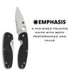 Spyderco Emphasis Value Knife with 3.58" Stainless Steel Blade and Durable Black G-10 Handle - CombinationEdge - C245GPS view 2