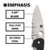 Spyderco Emphasis Value Knife with 3.58" Stainless Steel Blade and Durable Black G-10 Handle - CombinationEdge - C245GPS view 3
