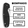 Spyderco Emphasis Value Knife with 3.58" Stainless Steel Blade and Durable Black G-10 Handle - CombinationEdge - C245GPS view 4