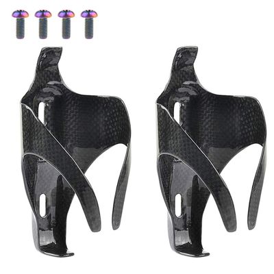 Yaruijia 3K Full Carbon Fiber Bicycle Water Bottle Cages Lightweight Mountain Bike Holder Pack of 2 (M5x12mm Rainbow, Glossy)